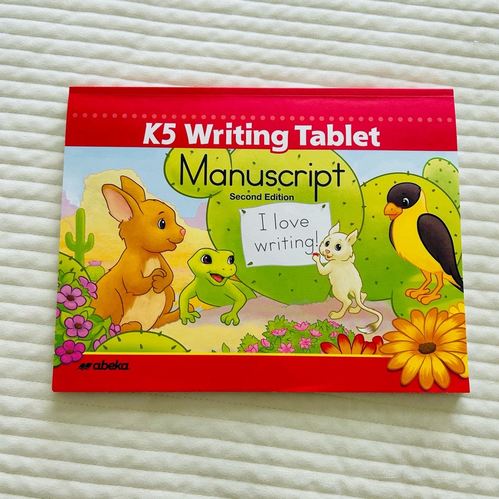 Abeka K5 Manuscript Formation Writing Tablet and Mini Alphabet Flash Cards